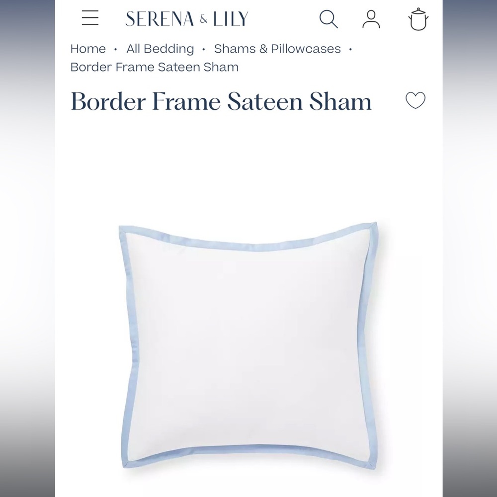 Two Serena and Lily Border Frame Sateen Euro Shams